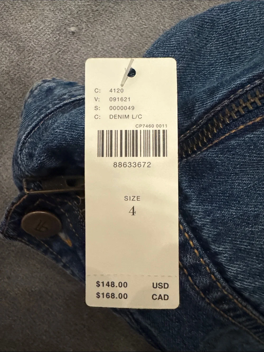 Pilcro Reworked Asymmetrical Denim Midi Skirt, size 4 - Picture 6 of 6